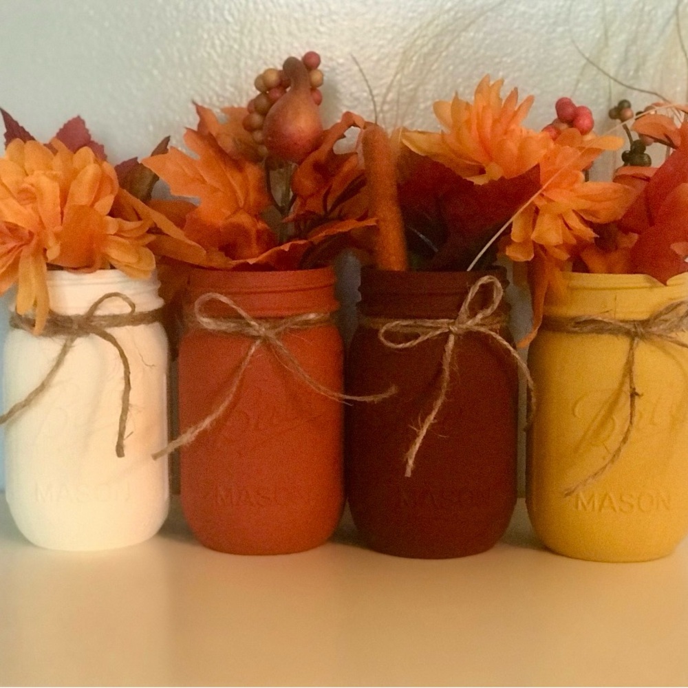 Hand Painted Mason Jars